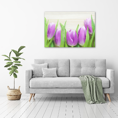 Acrylic wall art Violet tulips