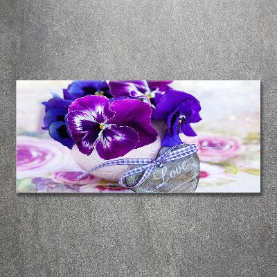 Print on acrylic Purple pansies