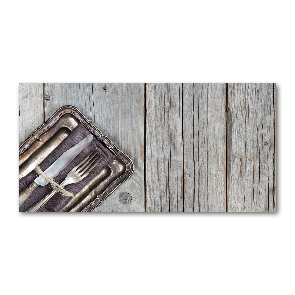 Acrylic print Cutlery on boards