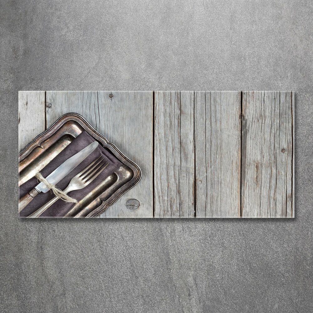 Acrylic print Cutlery on boards