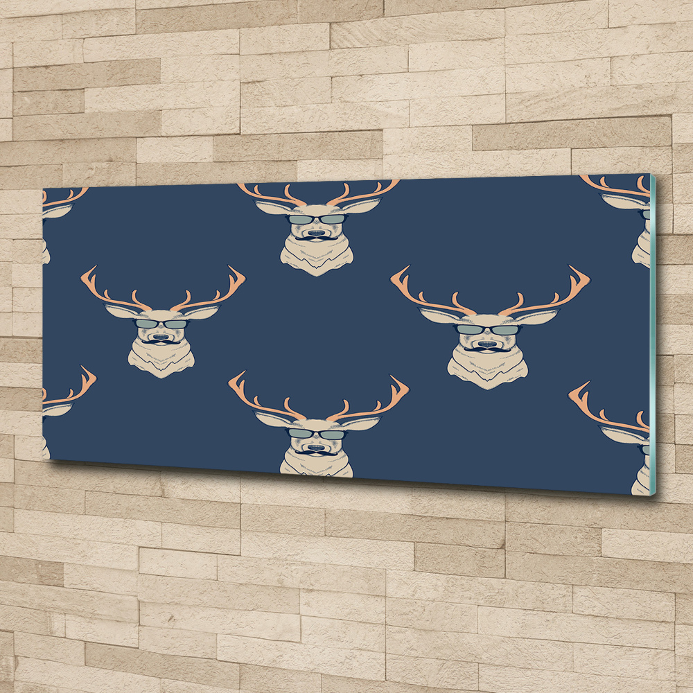 Glass acrylic wall art Hipster deer