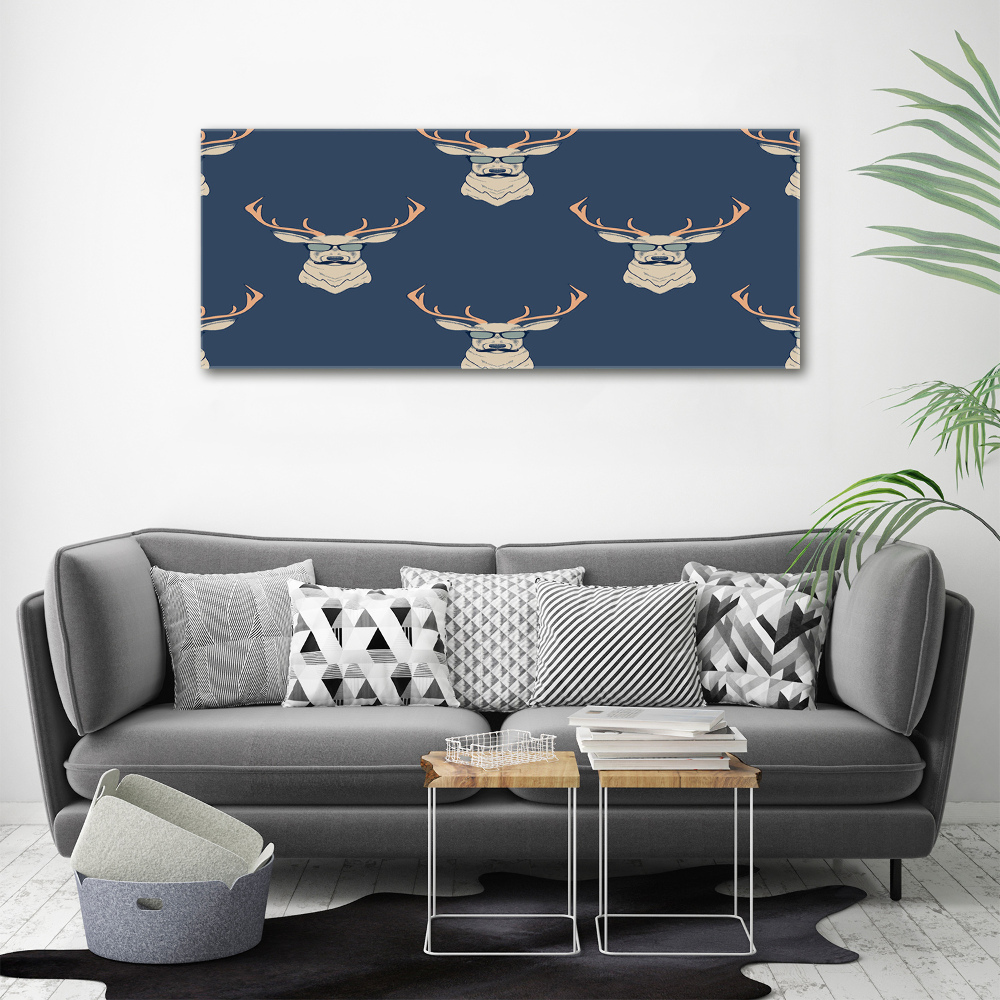 Glass acrylic wall art Hipster deer