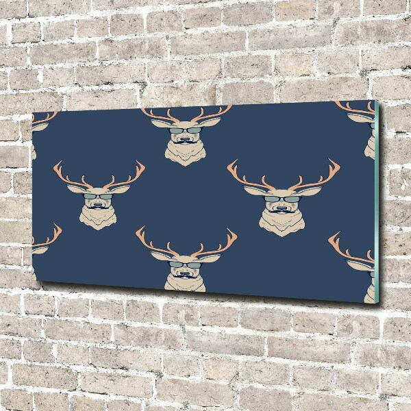 Glass acrylic wall art Hipster deer