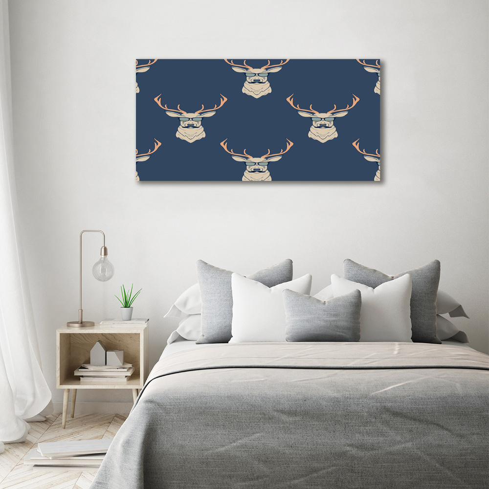 Glass acrylic wall art Hipster deer