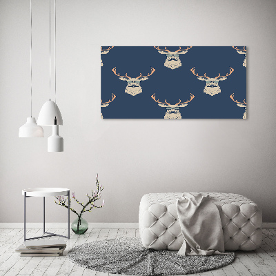 Glass acrylic wall art Hipster deer