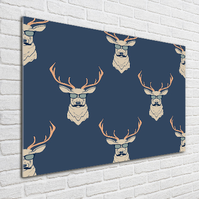 Glass acrylic wall art Hipster deer