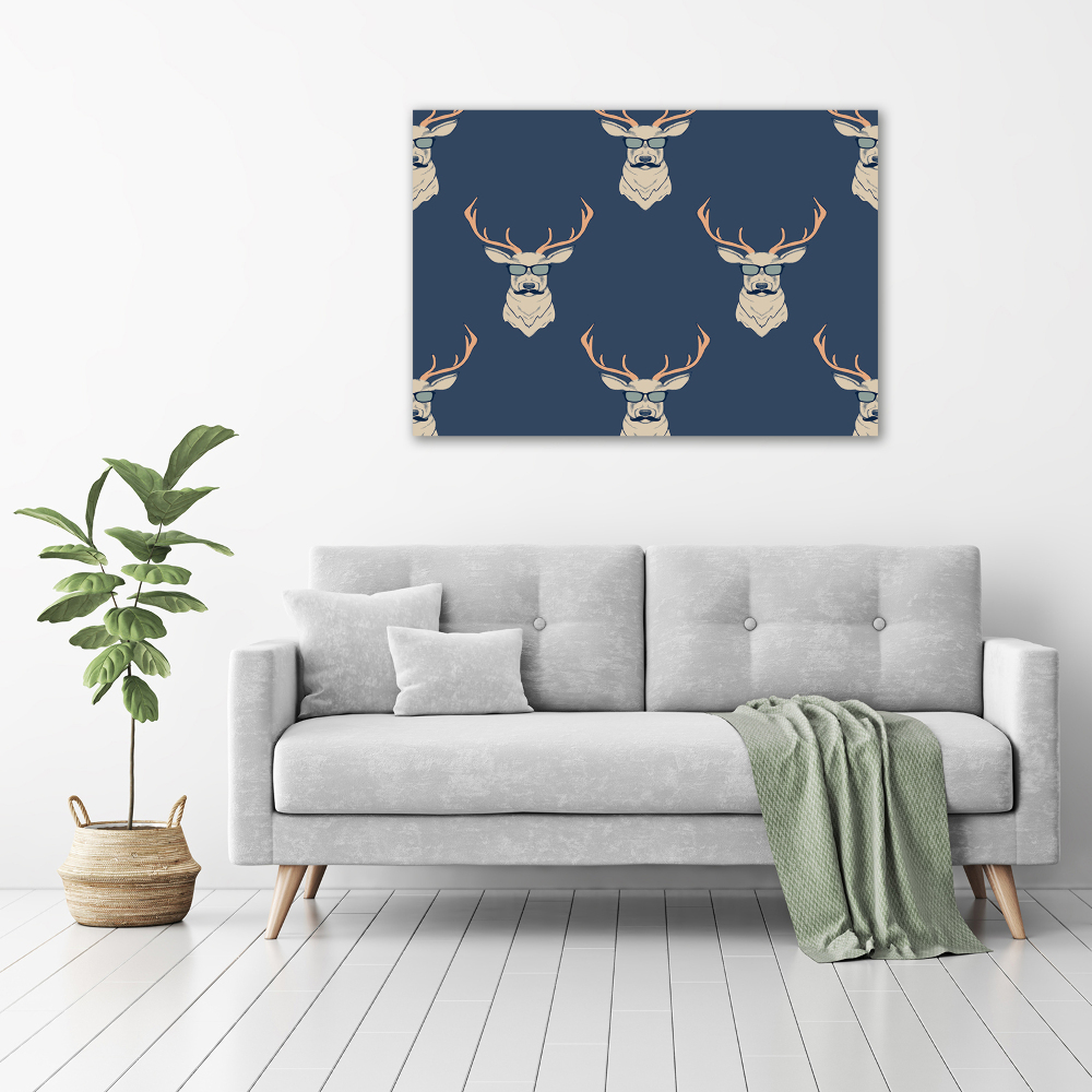 Glass acrylic wall art Hipster deer