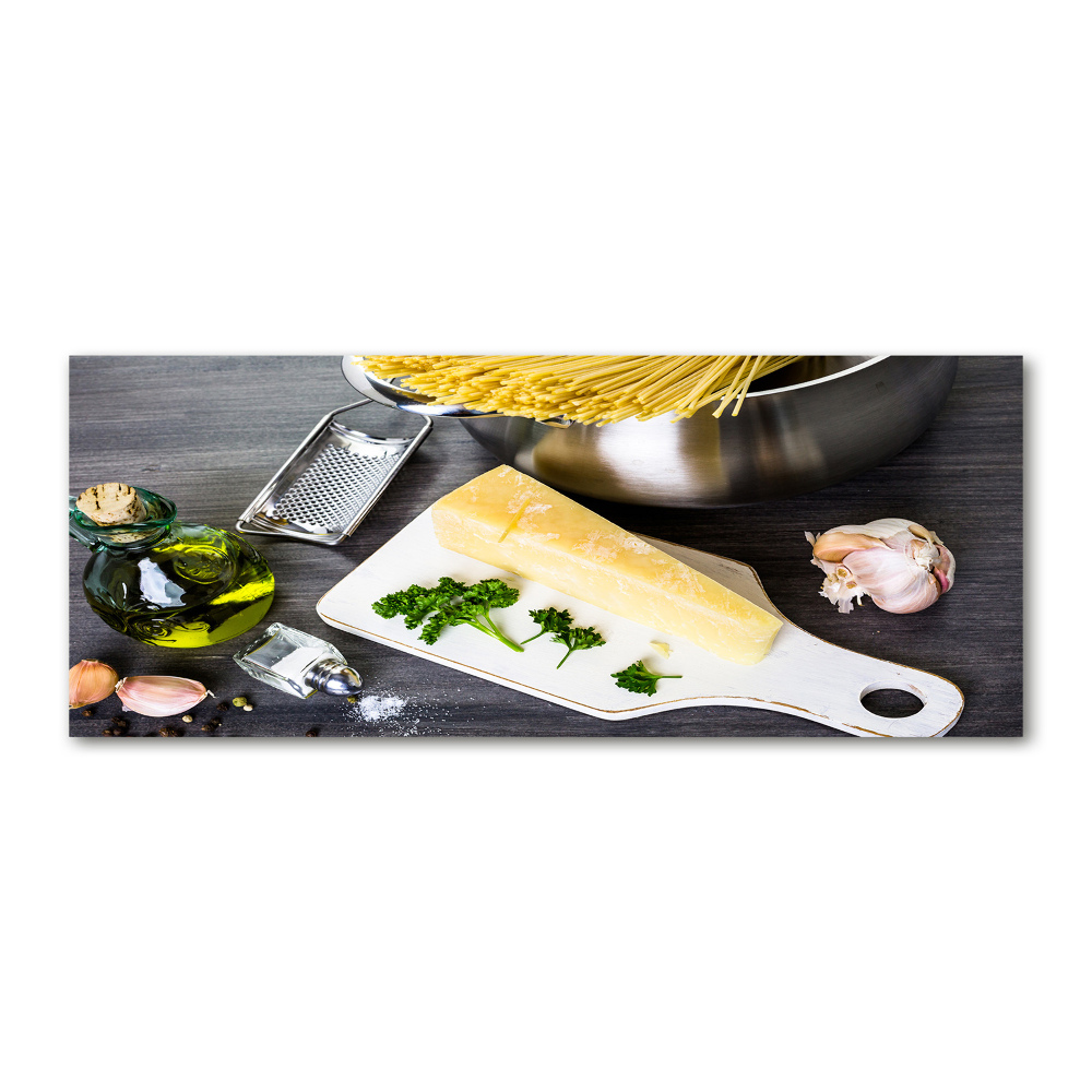 Acrylic print Pasta with garlic