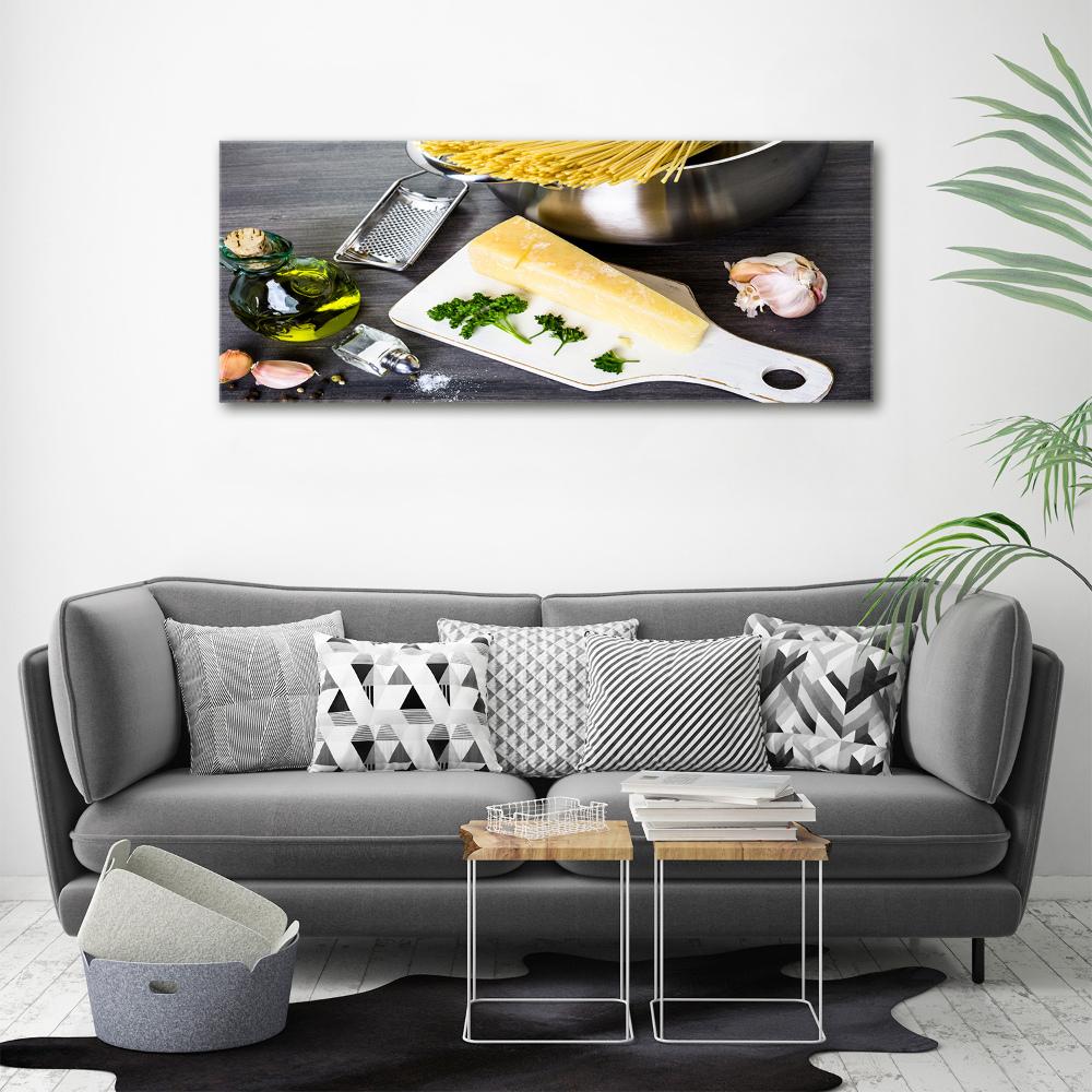 Acrylic print Pasta with garlic