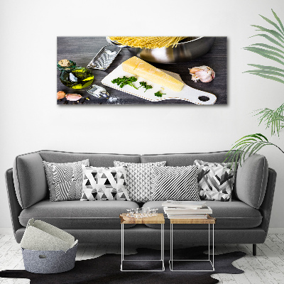 Acrylic print Pasta with garlic