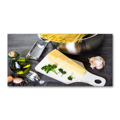 Acrylic print Pasta with garlic