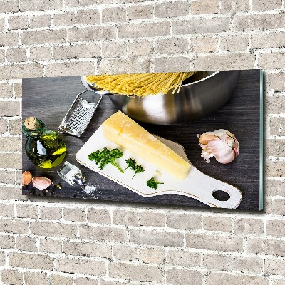 Acrylic print Pasta with garlic