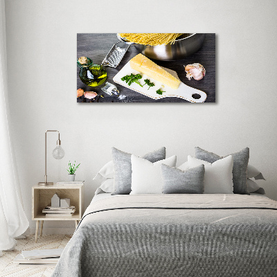 Acrylic print Pasta with garlic