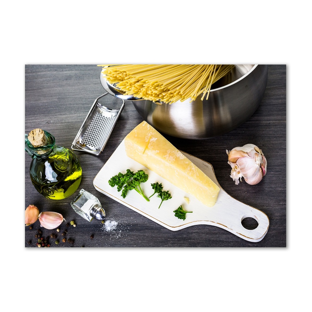 Acrylic print Pasta with garlic