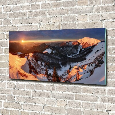 Wall art acrylic Winter in the mountains