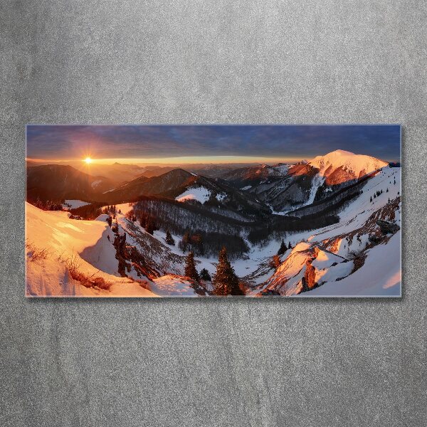 Wall art acrylic Winter in the mountains