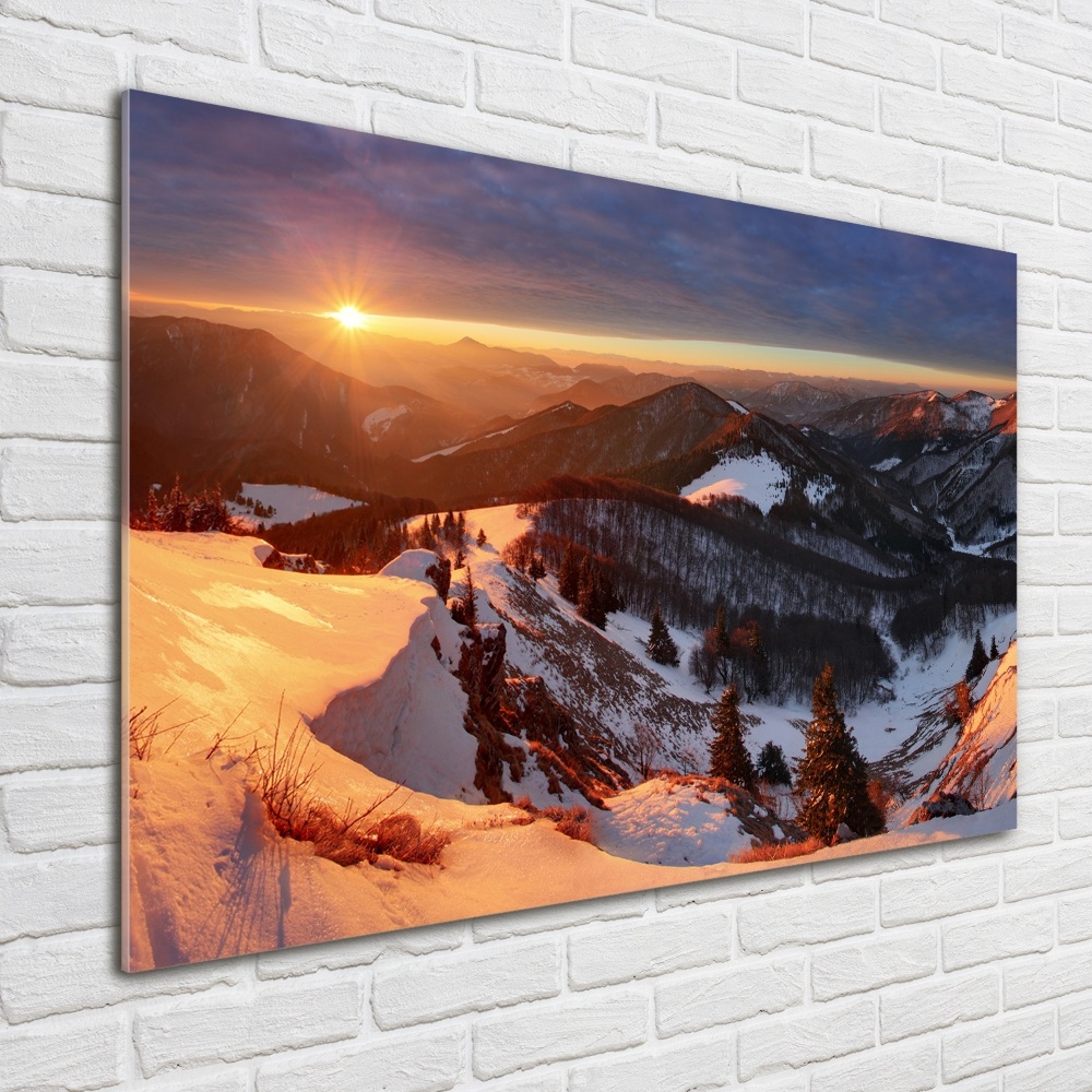 Wall art acrylic Winter in the mountains