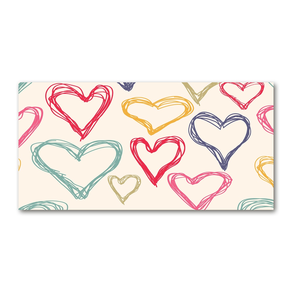 Acrylic wall art Colorful hearts