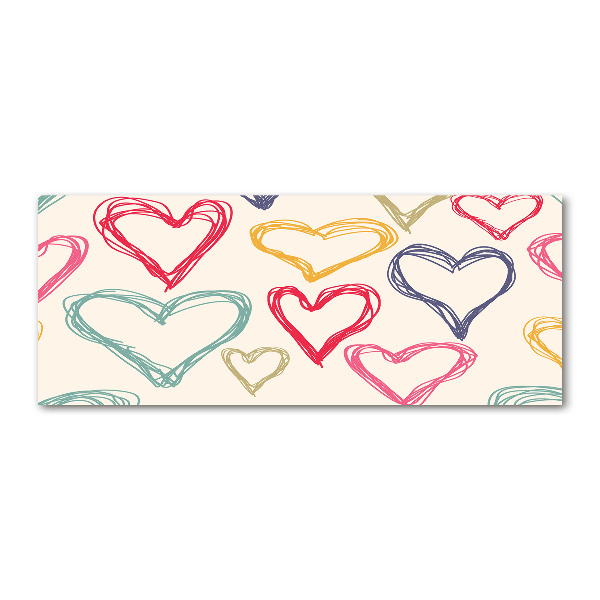 Acrylic wall art Colorful hearts