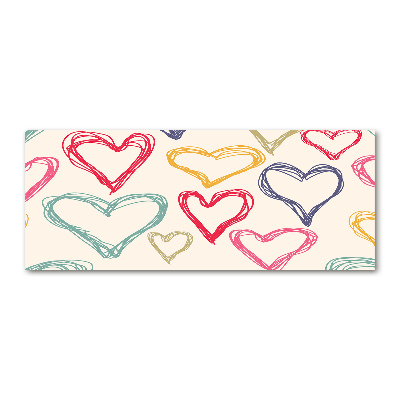 Acrylic wall art Colorful hearts