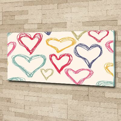 Acrylic wall art Colorful hearts