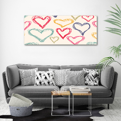 Acrylic wall art Colorful hearts