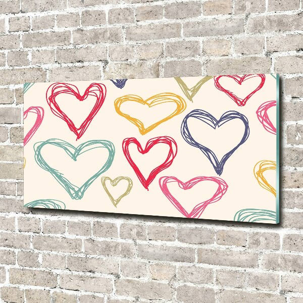 Acrylic wall art Colorful hearts