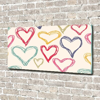 Acrylic wall art Colorful hearts