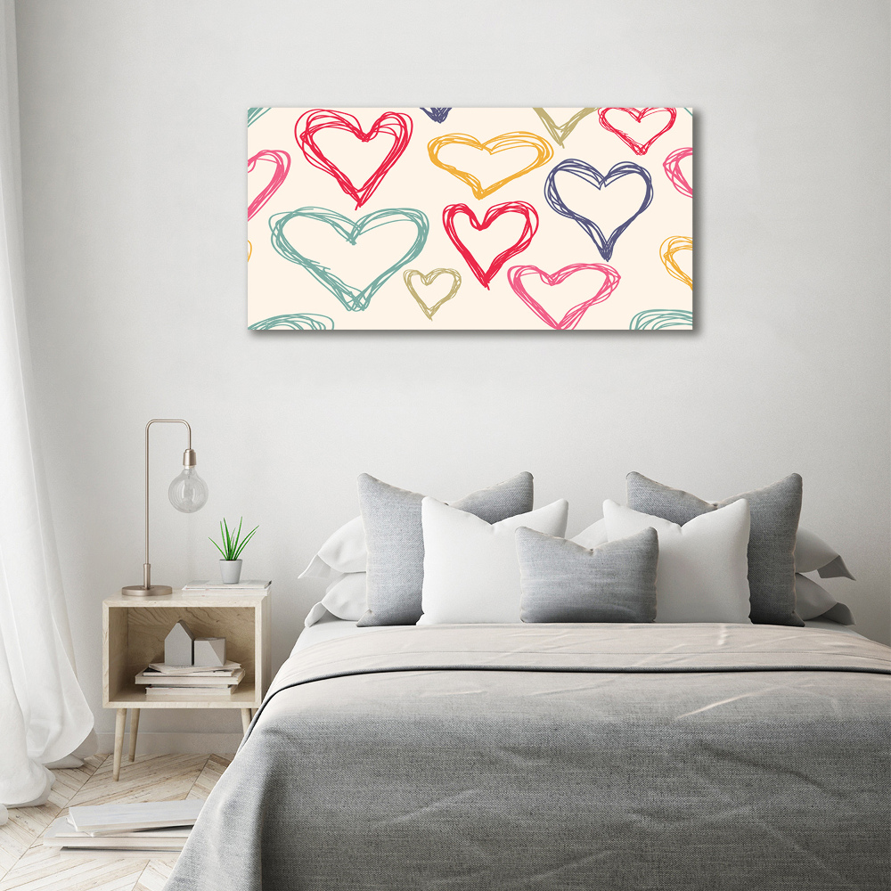 Acrylic wall art Colorful hearts