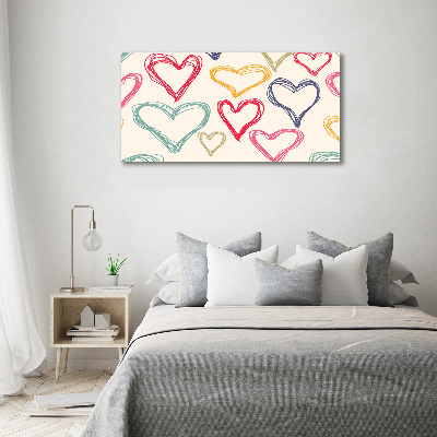 Acrylic wall art Colorful hearts