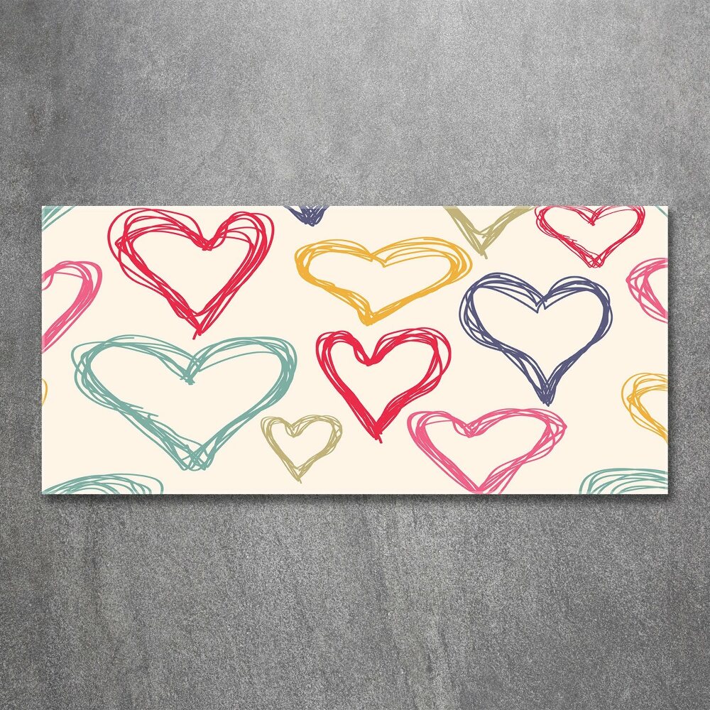 Acrylic wall art Colorful hearts