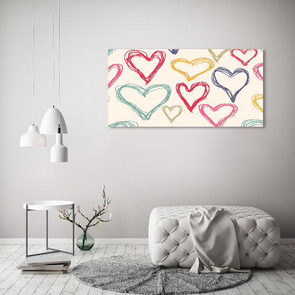 Acrylic wall art Colorful hearts