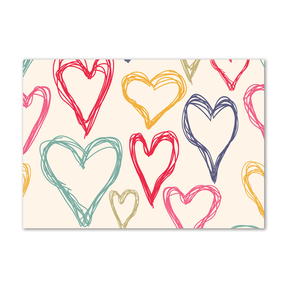 Acrylic wall art Colorful hearts