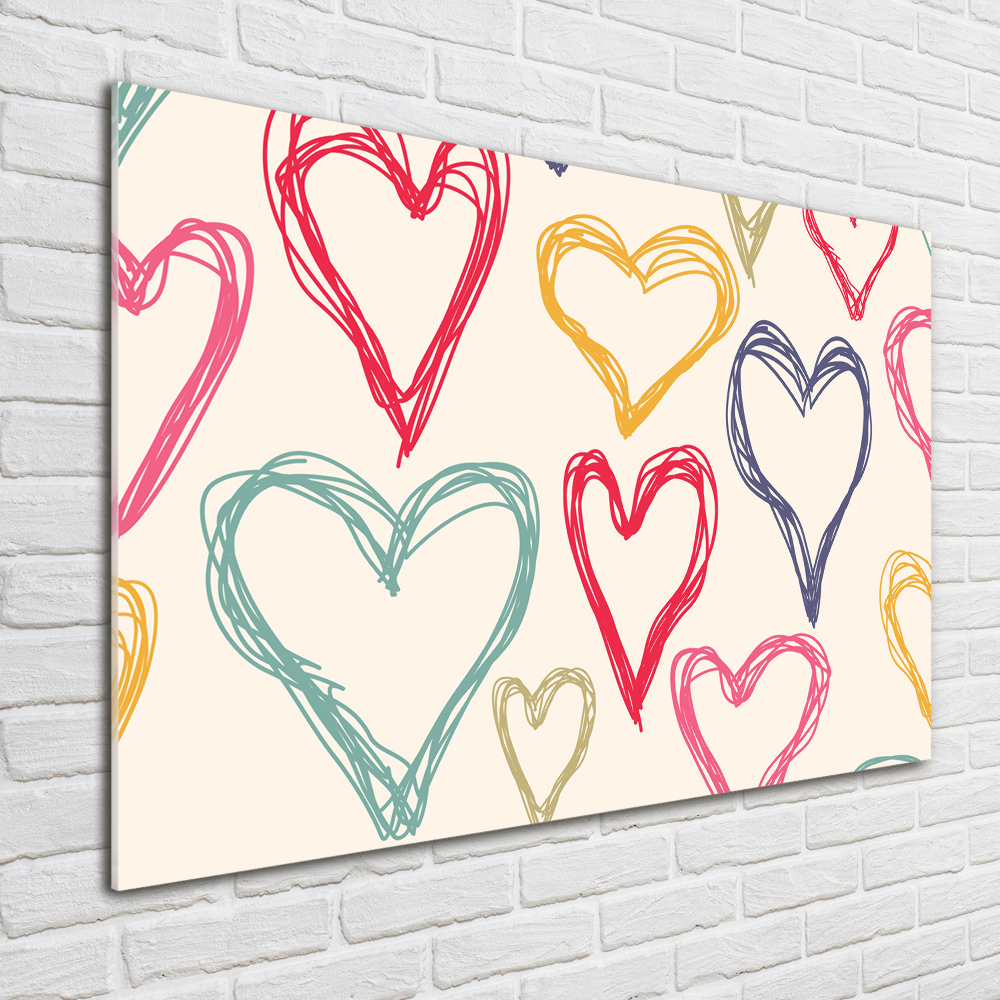 Acrylic wall art Colorful hearts