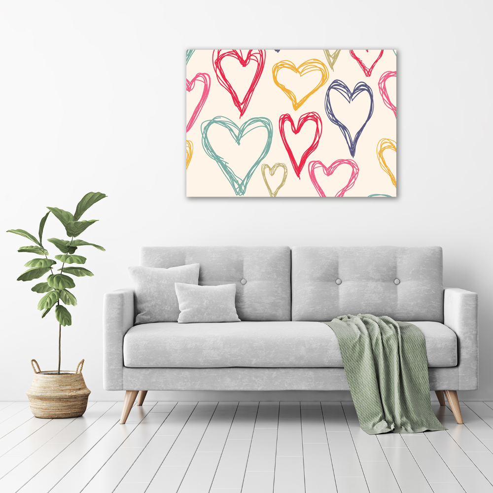 Acrylic wall art Colorful hearts