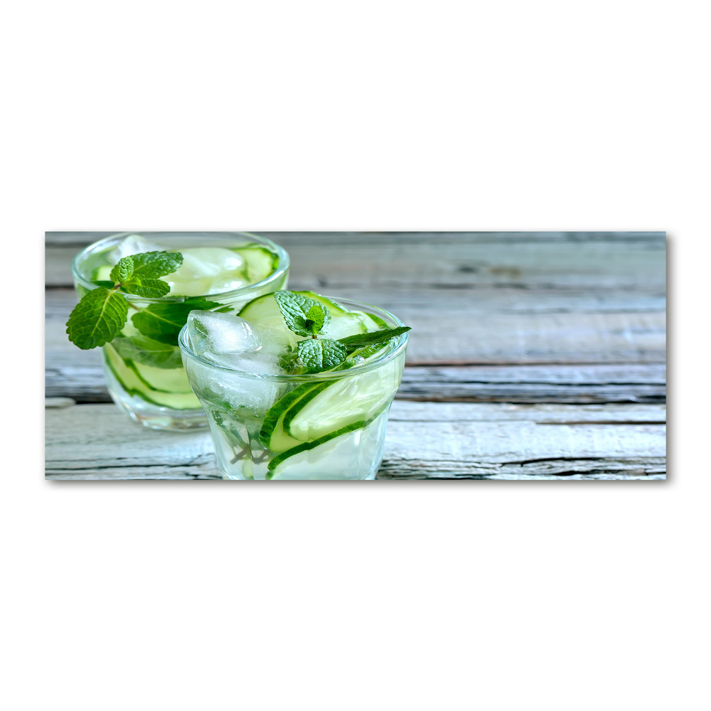 Glass acrylic wall art Cucumber water