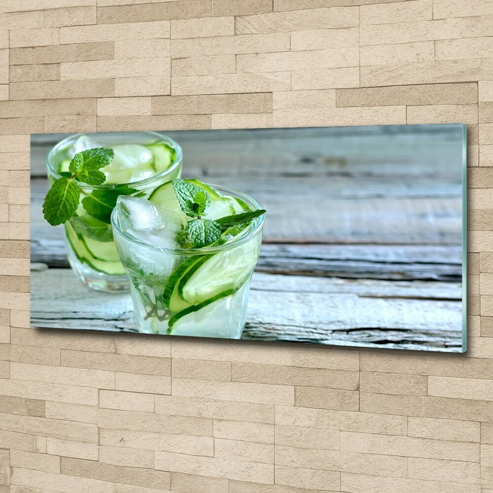 Glass acrylic wall art Cucumber water