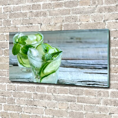 Glass acrylic wall art Cucumber water