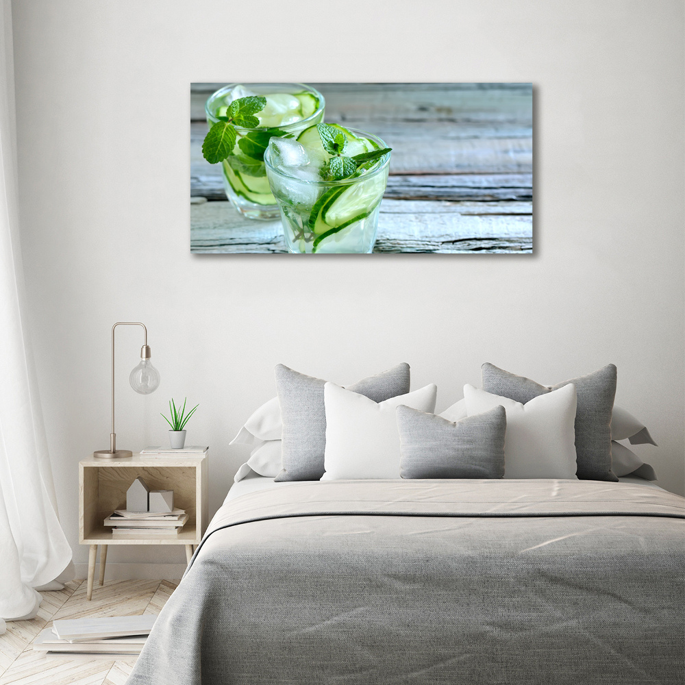 Glass acrylic wall art Cucumber water