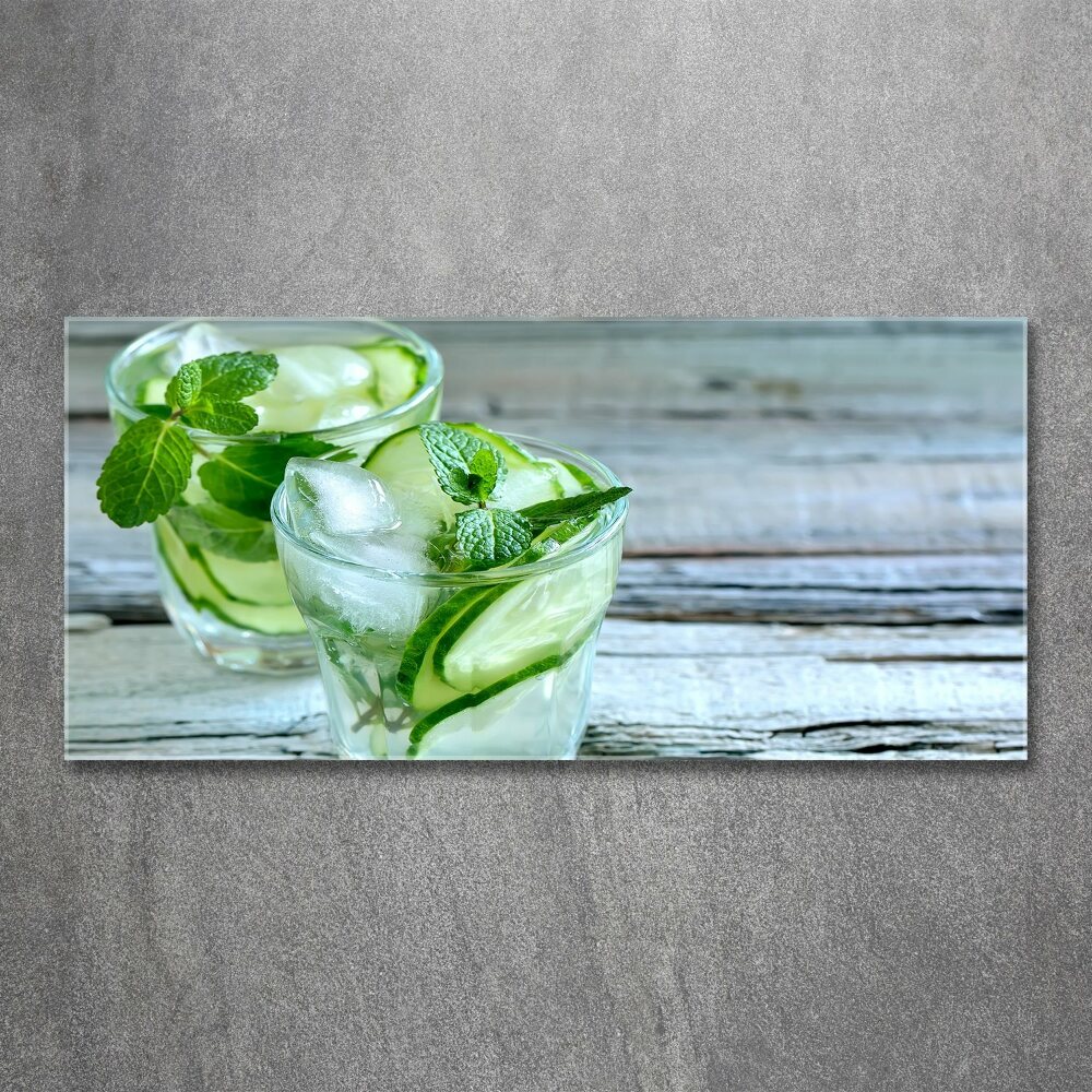 Glass acrylic wall art Cucumber water