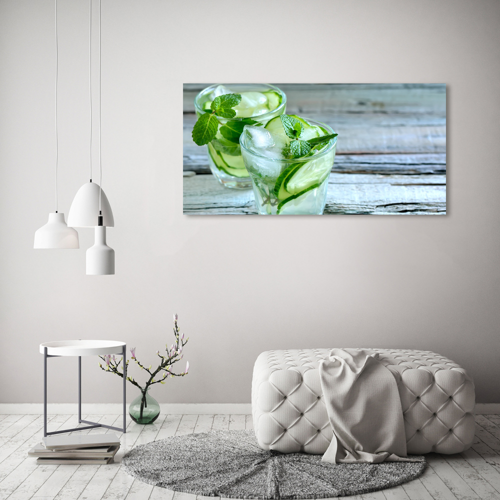 Glass acrylic wall art Cucumber water