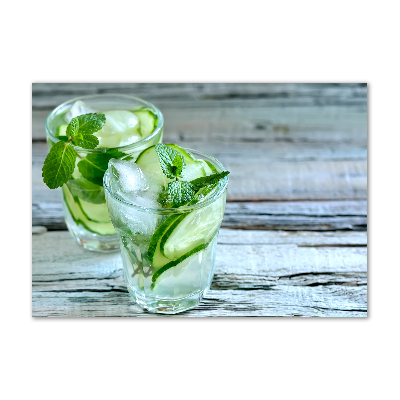 Glass acrylic wall art Cucumber water