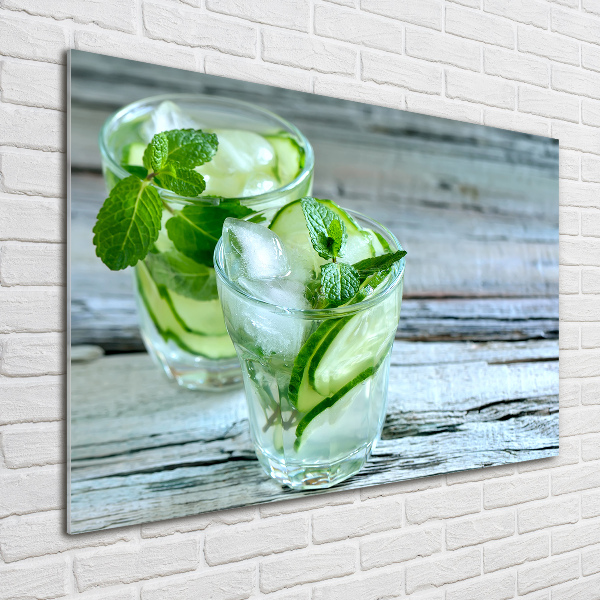 Glass acrylic wall art Cucumber water