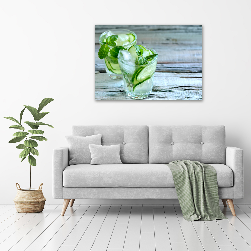 Glass acrylic wall art Cucumber water