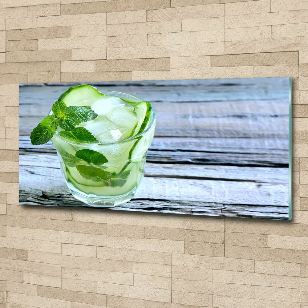 Glass acrylic wall art Cucumber water