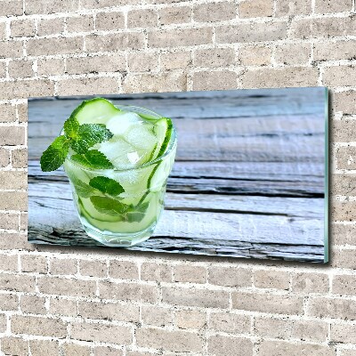 Glass acrylic wall art Cucumber water