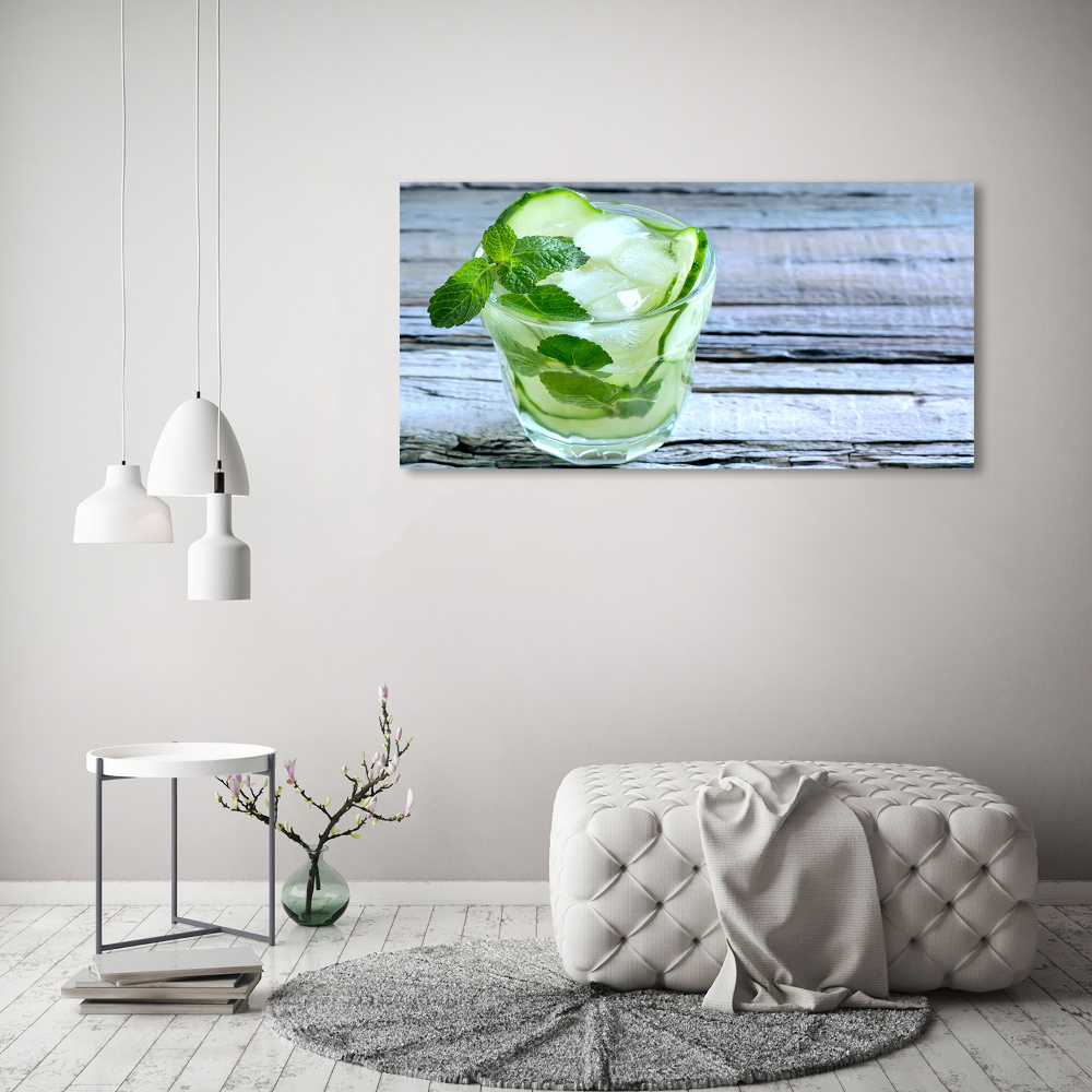 Glass acrylic wall art Cucumber water