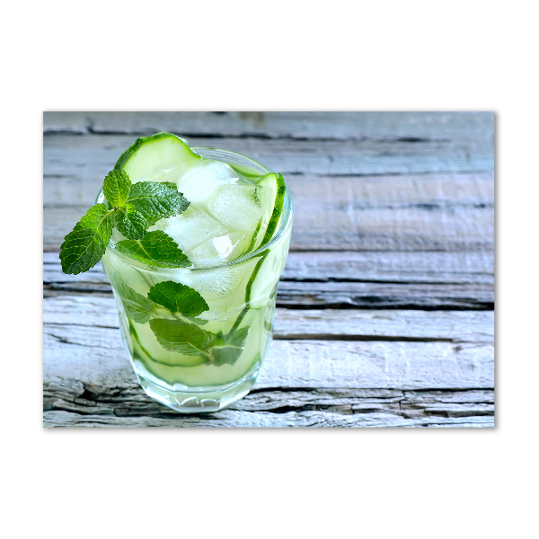 Glass acrylic wall art Cucumber water