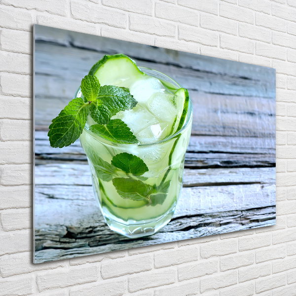 Glass acrylic wall art Cucumber water