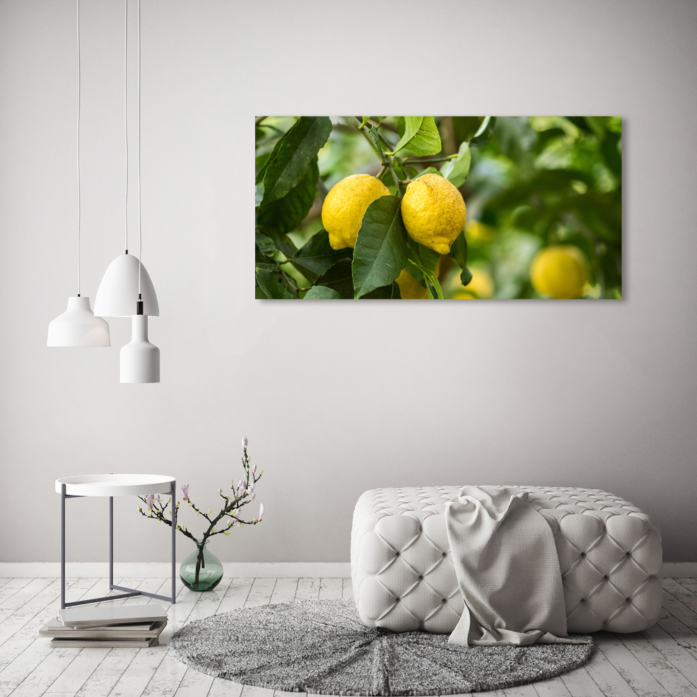 Glass acrylic wall art Lemons on a tree